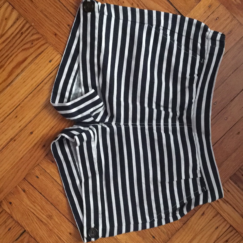 Crewcuts Navy Blue and White Striped girls Shorts